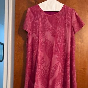 Pink Patterned Short Sleeve Dress